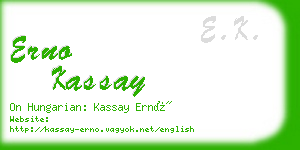 erno kassay business card